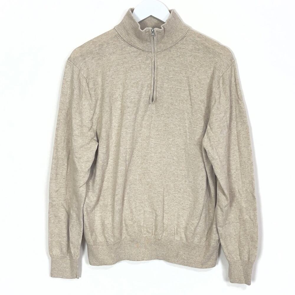J. Crew Beige Half-Zip Sweater - Picture 2 of 6